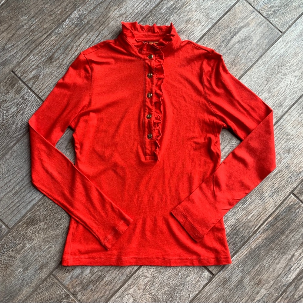 Tory Burch Ruffle Neck Top